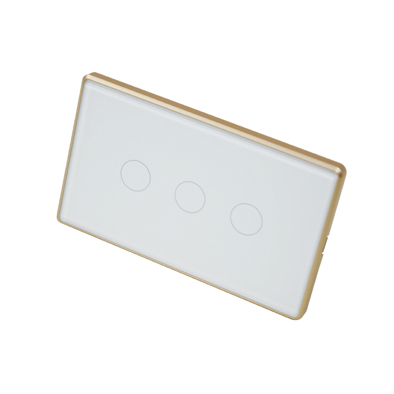 120 Metal Frame Switch 3-Gang - White