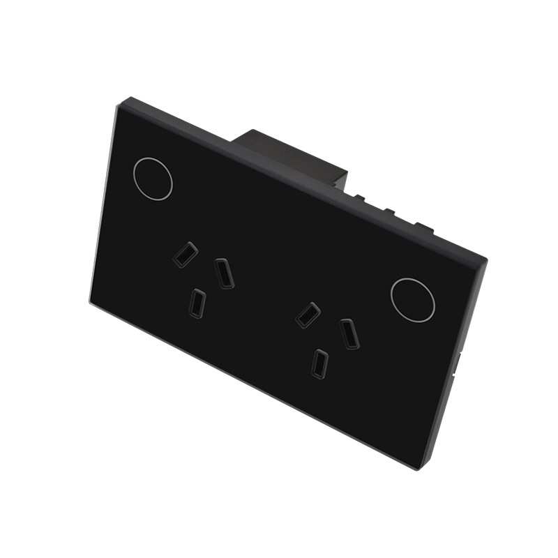 120 Australian Standard Socket-Black-2 Gang