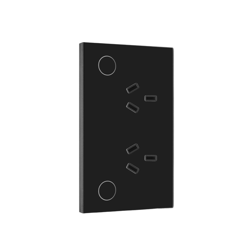 120 Australian Standard Socket-Black-2 Gang
