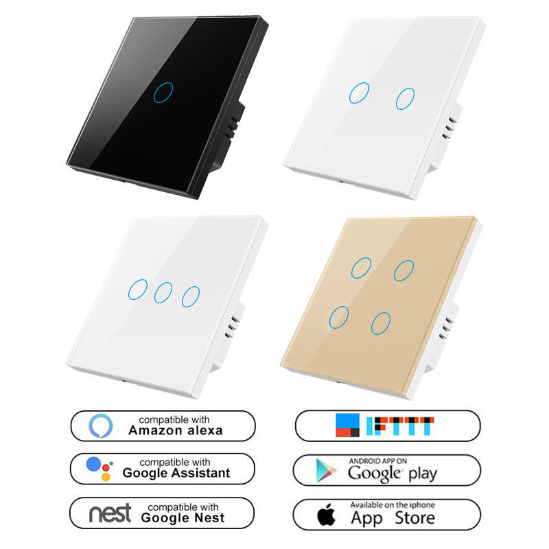 86 European Standard Smart Light Switch, 1-Way Touch Wi-Fi Model