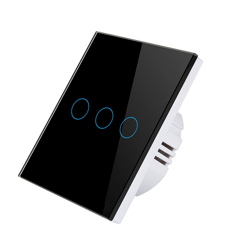 86 European Standard Smart Light Switch, 3-Way Touch Wi-Fi Model