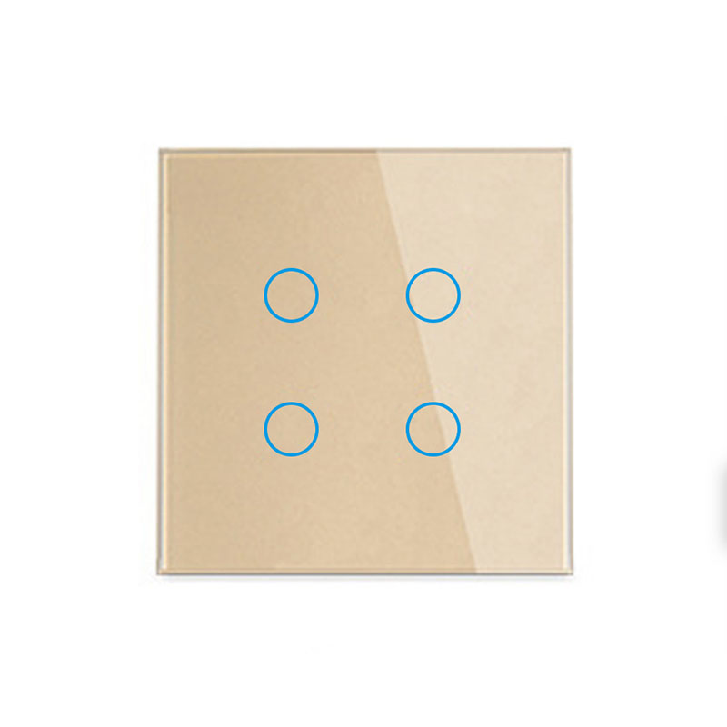 86 European Standard Smart Light Switch, 4-Way Touch Wi-Fi Model