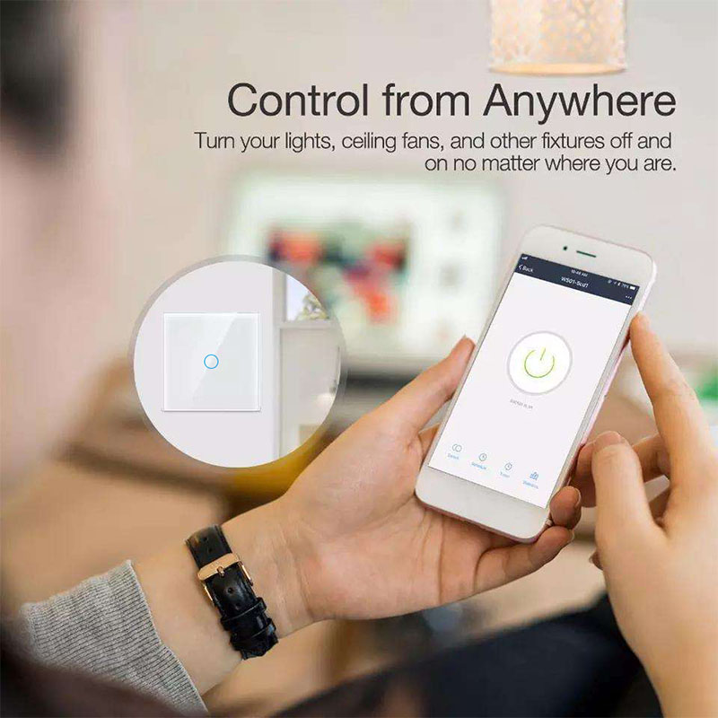 86 European Standard Smart Light Switch, 1-Way Touch Wi-Fi Model
