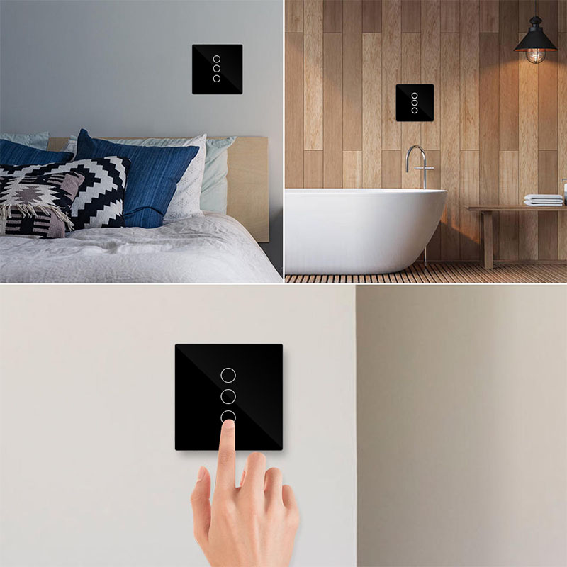 86 European Standard Smart Light Switch, 3-Way Touch Wi-Fi Model